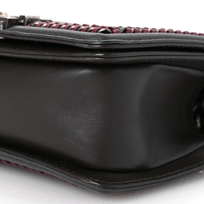 Chanel Calfskin Quilted Small Boy Top Handle Flap Grey Burgundy 10 of 13