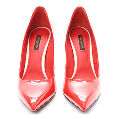 Louis Vuitton Patent Calfskin Eyeline Pumps 38 Rouge 3 of 9