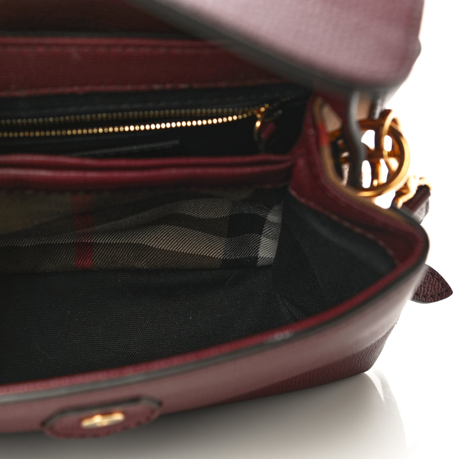 Burberry Derby Calfskin House Check Small Camberley Mahogany Red 5 of 10