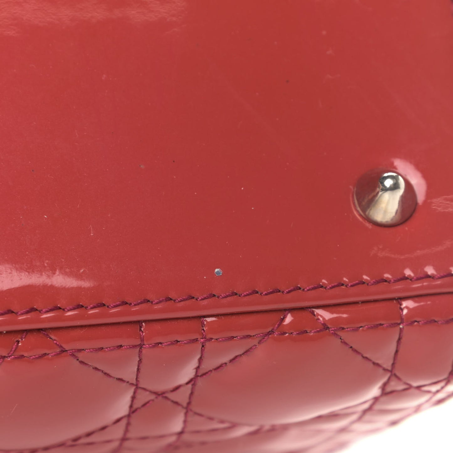 Patent Cannage Medium Lady Dior Red