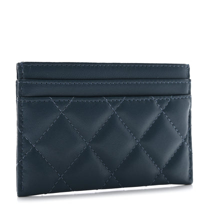 Chanel Lambskin Enamel Quilted Card Holder Blue 3 of 10