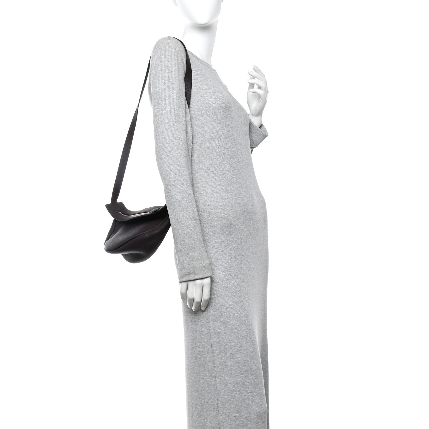 The Row Grained Calfskin Small Slouchy Banana Bag Aubergine