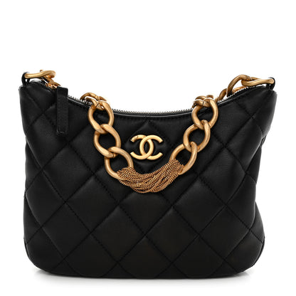 Chanel Lambskin Quilted CC Chain Hobo Black 1 of 11