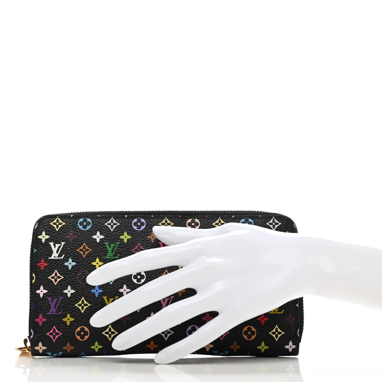 Louis Vuitton Monogram Multicolor Zippy Wallet Black Grenade 2 of 7