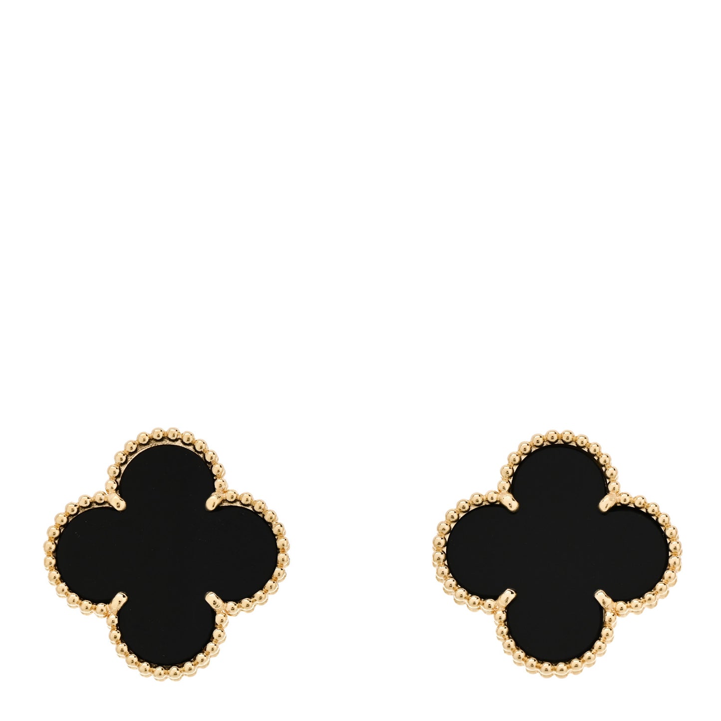 18K Yellow Gold Black Onyx Magic Alhambra Earrings