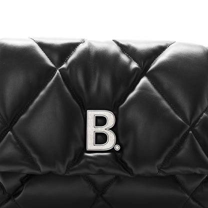 Balenciaga Nappa Calfskin Quilted Touch B Puffy Clutch Black 8 of 10