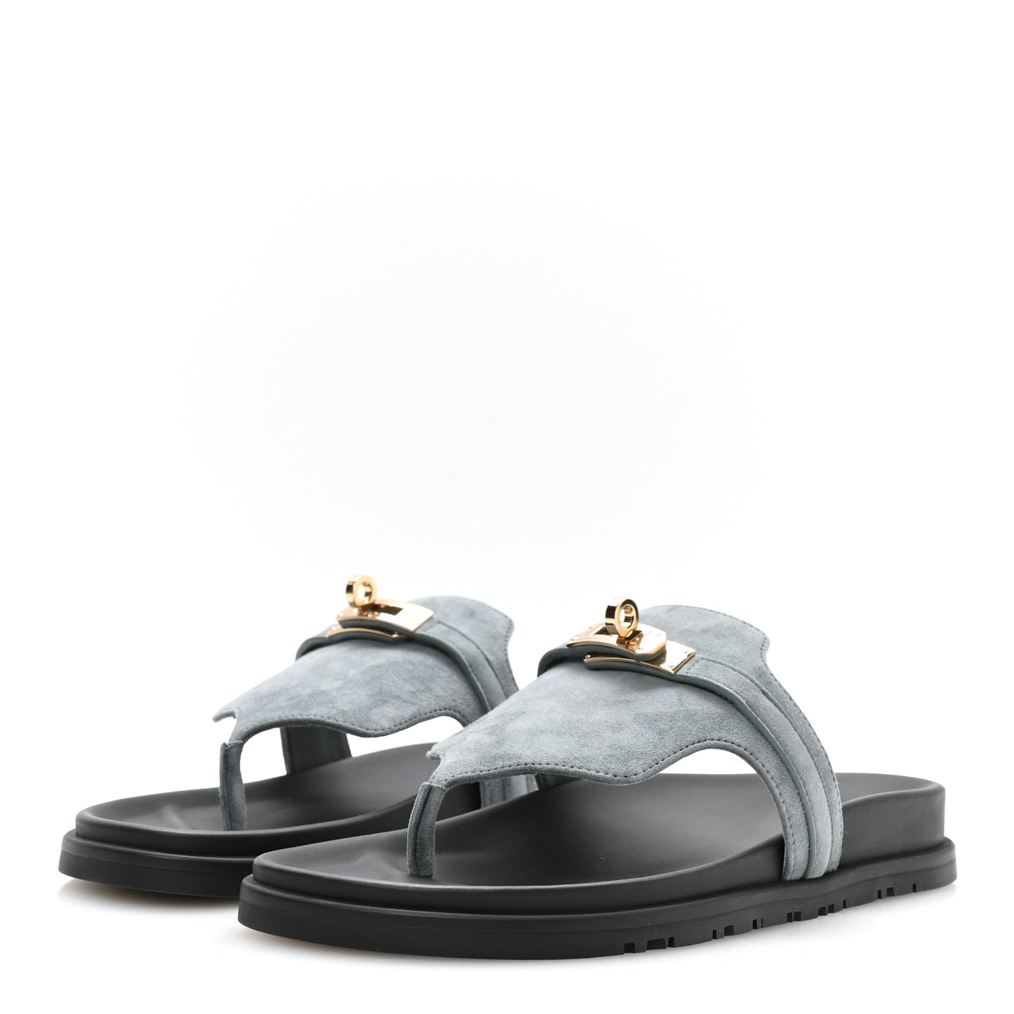 Suede Goatskin Womens Empire Sandals 38 Bleu Tonnerre