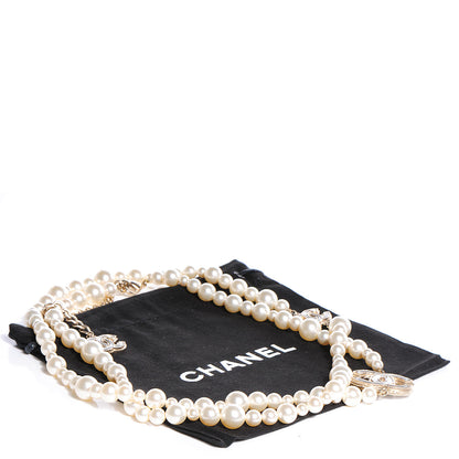 Chanel Resin Graduated Pearl CC Long Necklace Light Gold 6 of 6