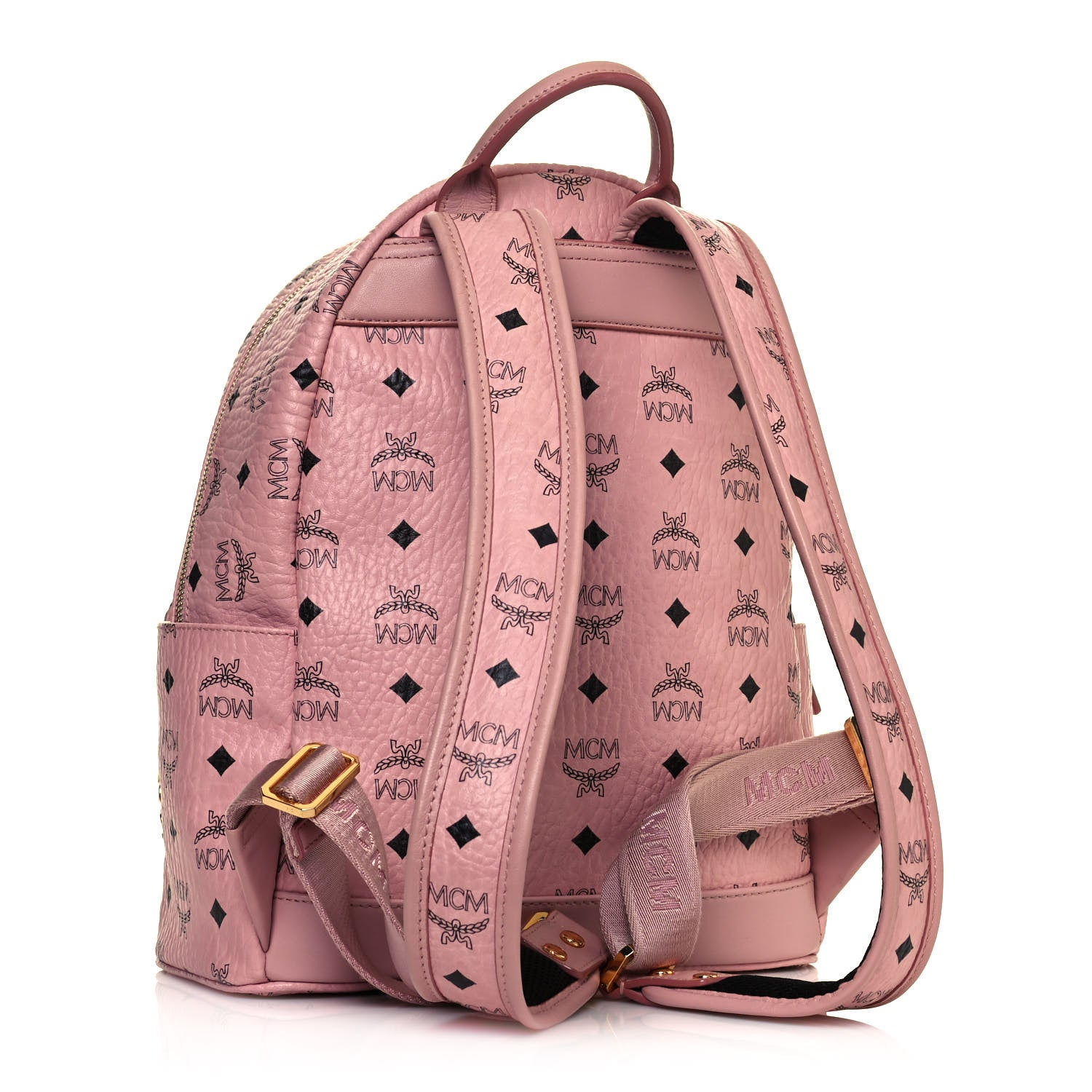 MCM Visetos Studded Retro Trilogie Stark Backpack Pink 2 of 14