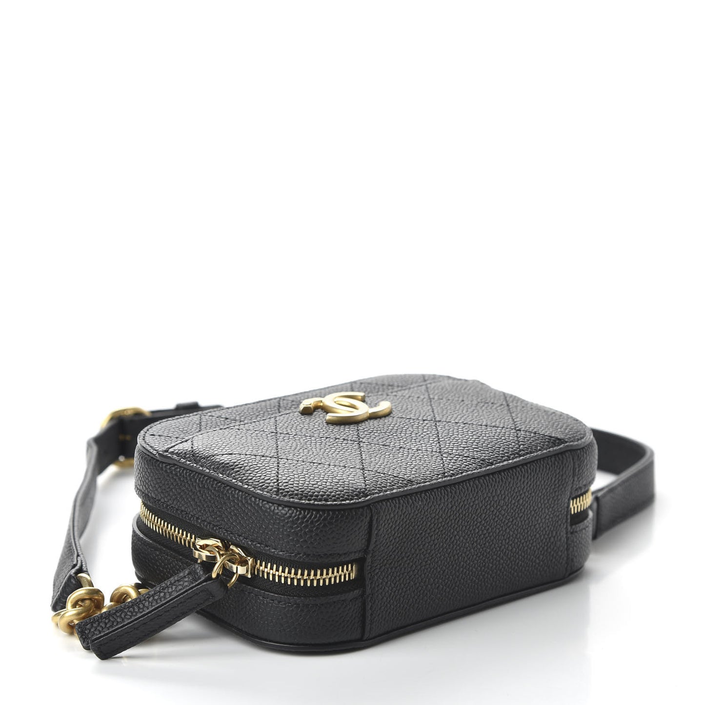 Caviar Stitched Waist Bag Black