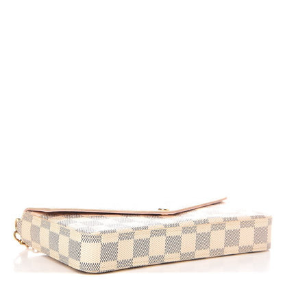 Louis Vuitton Damier Azur Pochette Felicie Chain Wallet Rose Ballerine 5 of 8