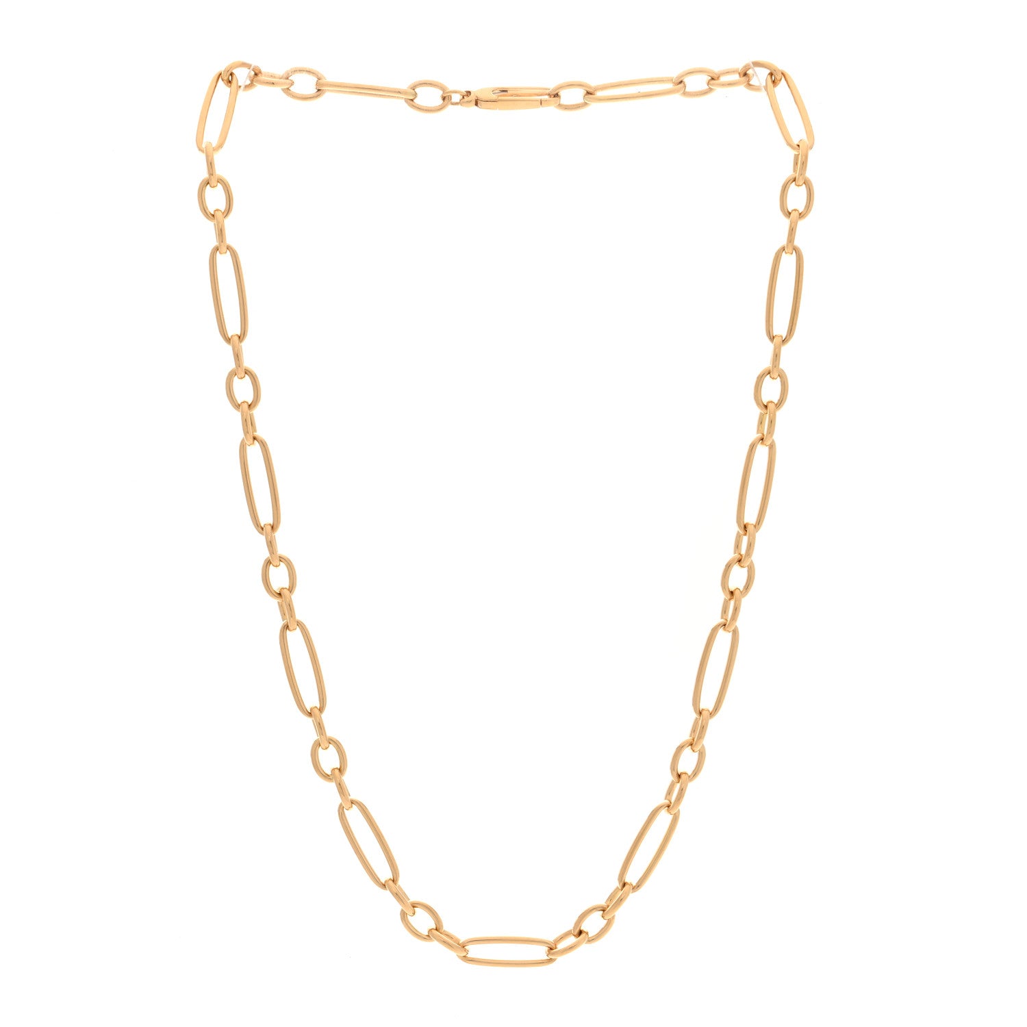 Roberto Coin 18K Yellow Gold Alternating Long and Short Oval Link Necklace 3 of 4