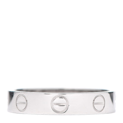 Cartier 18K White Gold 3.5mm LOVE Wedding Band Ring 50 5.25 1 of 5