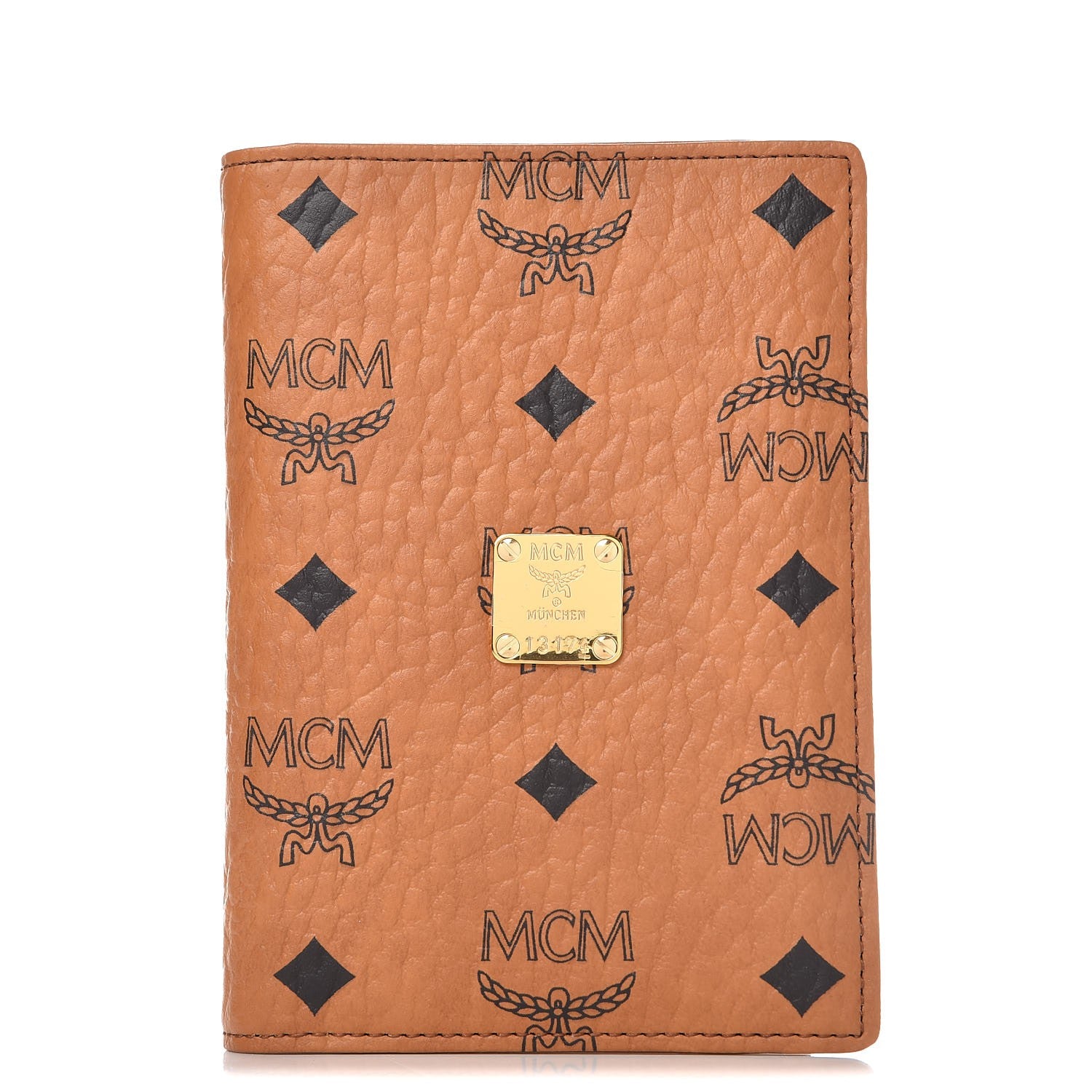 MCM Visetos Heritage Passport Holder Cognac 1 of 12