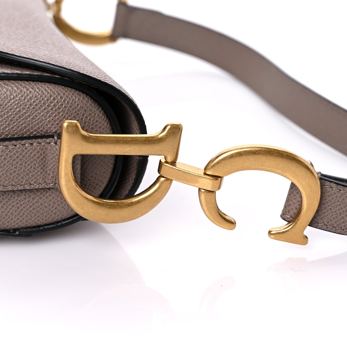 Grained Calfskin Saddle Bag Warm Taupe