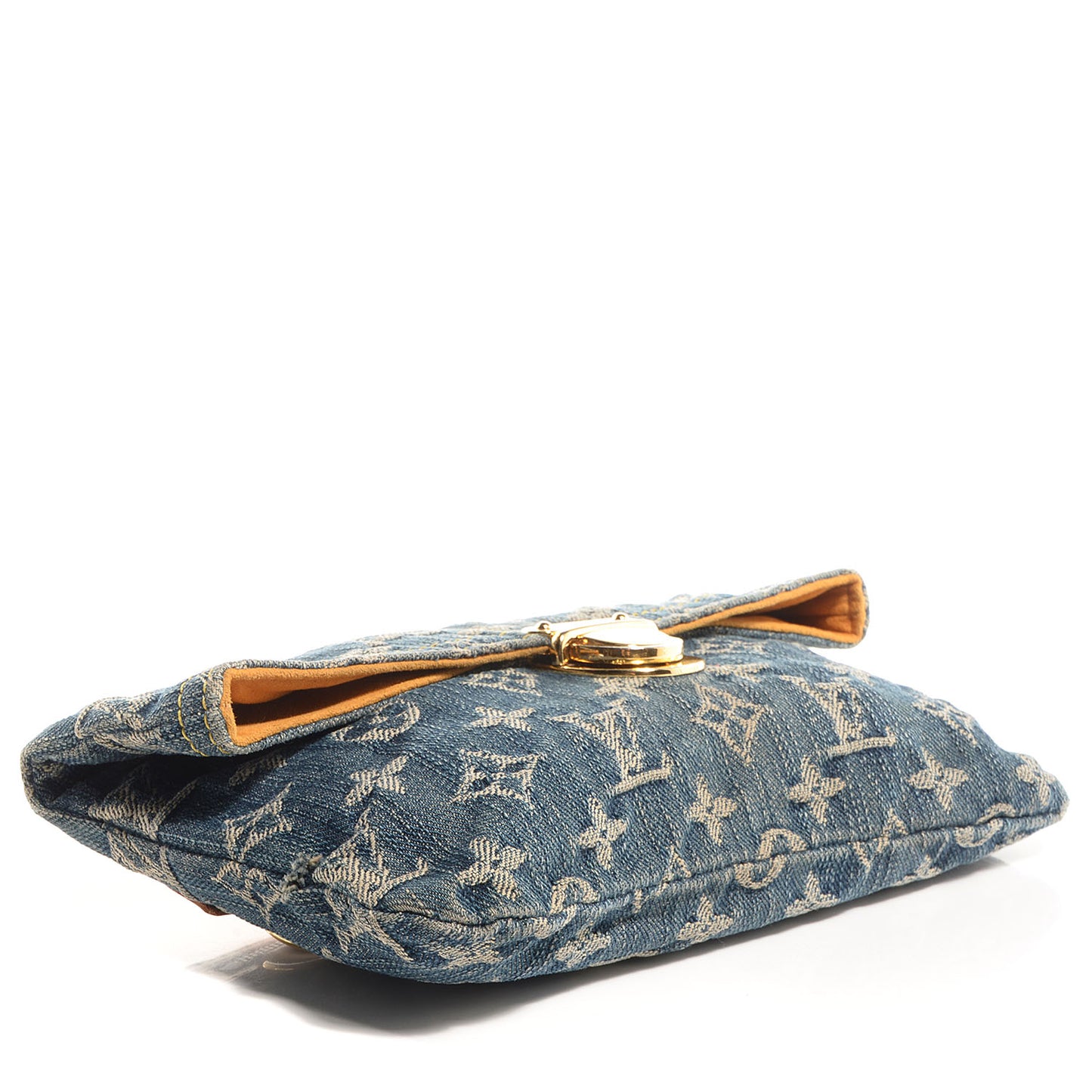 Monogram Denim Pochette Plat Clutch Blue