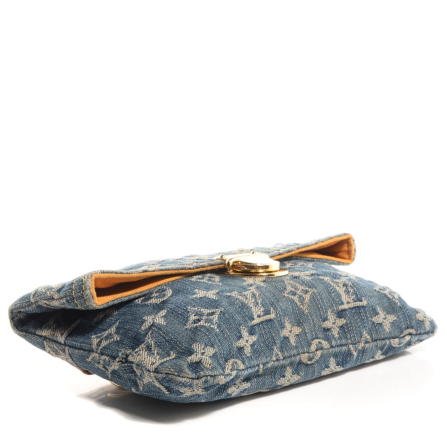 Louis Vuitton Monogram Denim Pochette Plat Clutch Blue 4 of 7