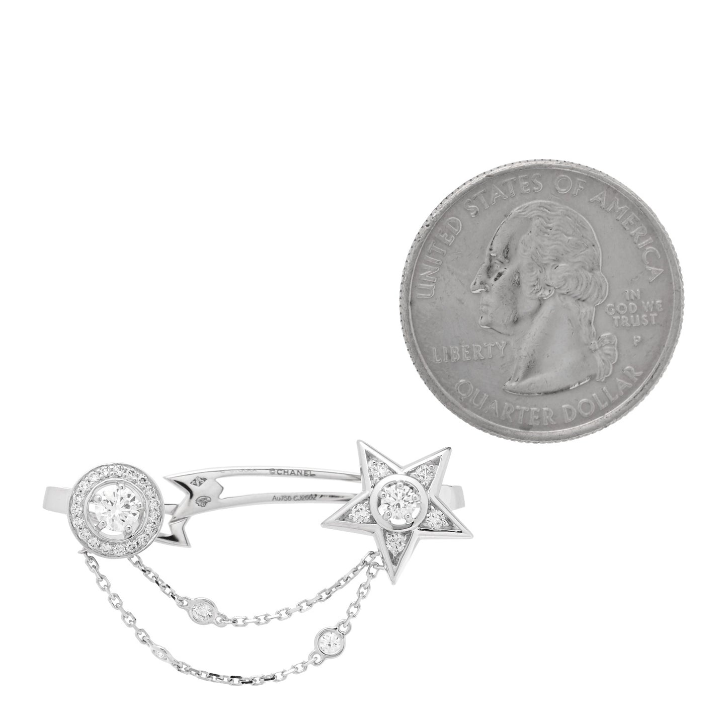 18K White Gold Diamond Comete 1932 Ear Cuff