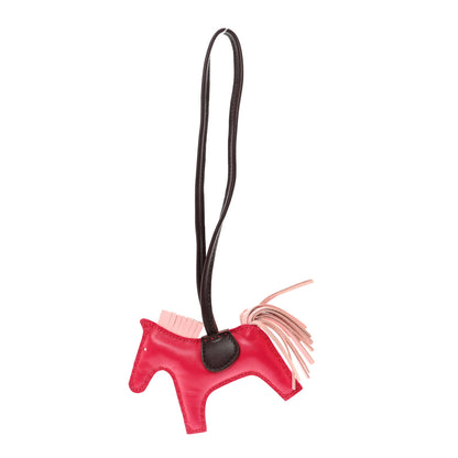 Hermes Milo Lambskin Grigri Rodeo Horse Bag Charm PM Rose Sakura Framboise Rouge Sellier 1 of 4