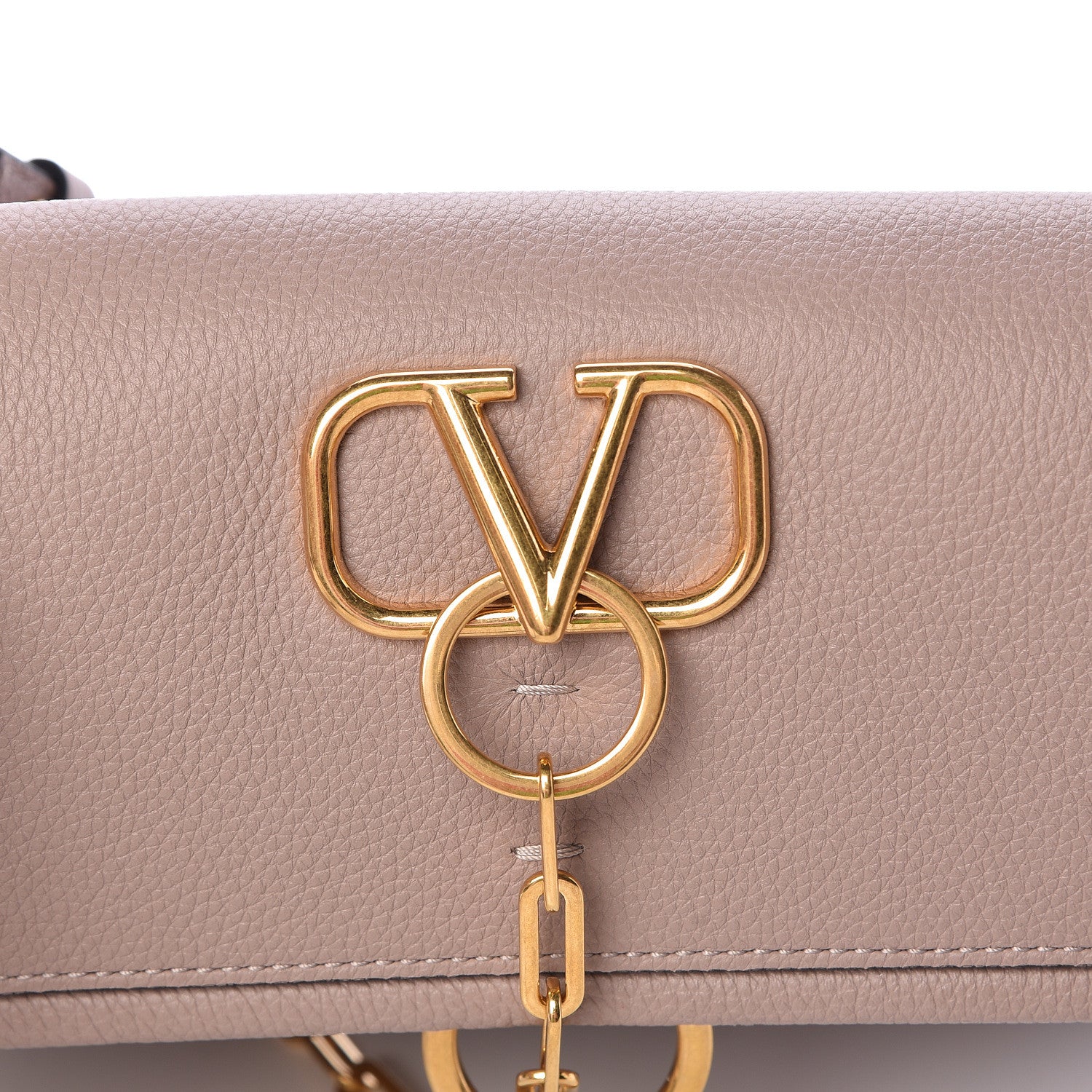 Valentino Garavani Calfskin VChain Crossbody Bag Poudre 7 of 9