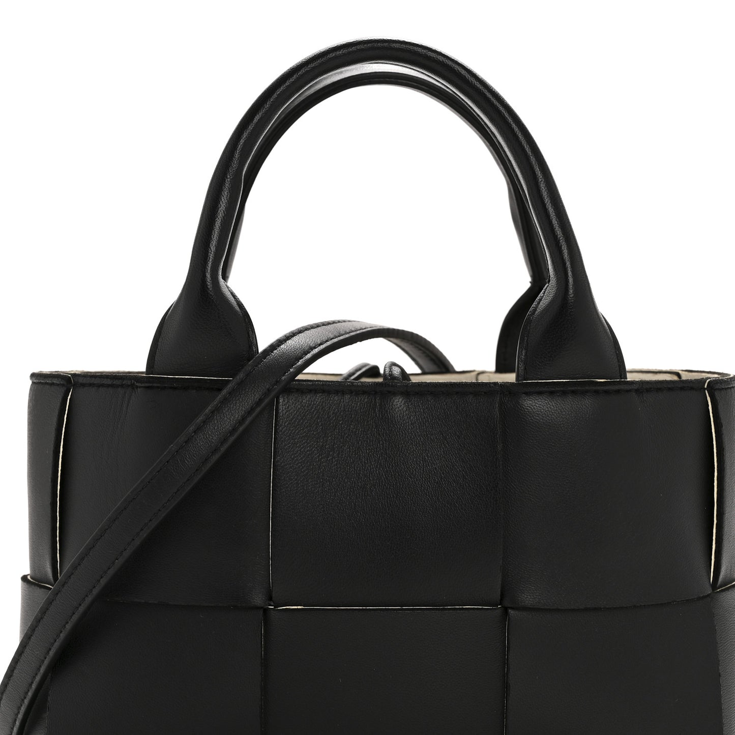 Calfskin Maxi Intrecciato Mini Arco Tote Black