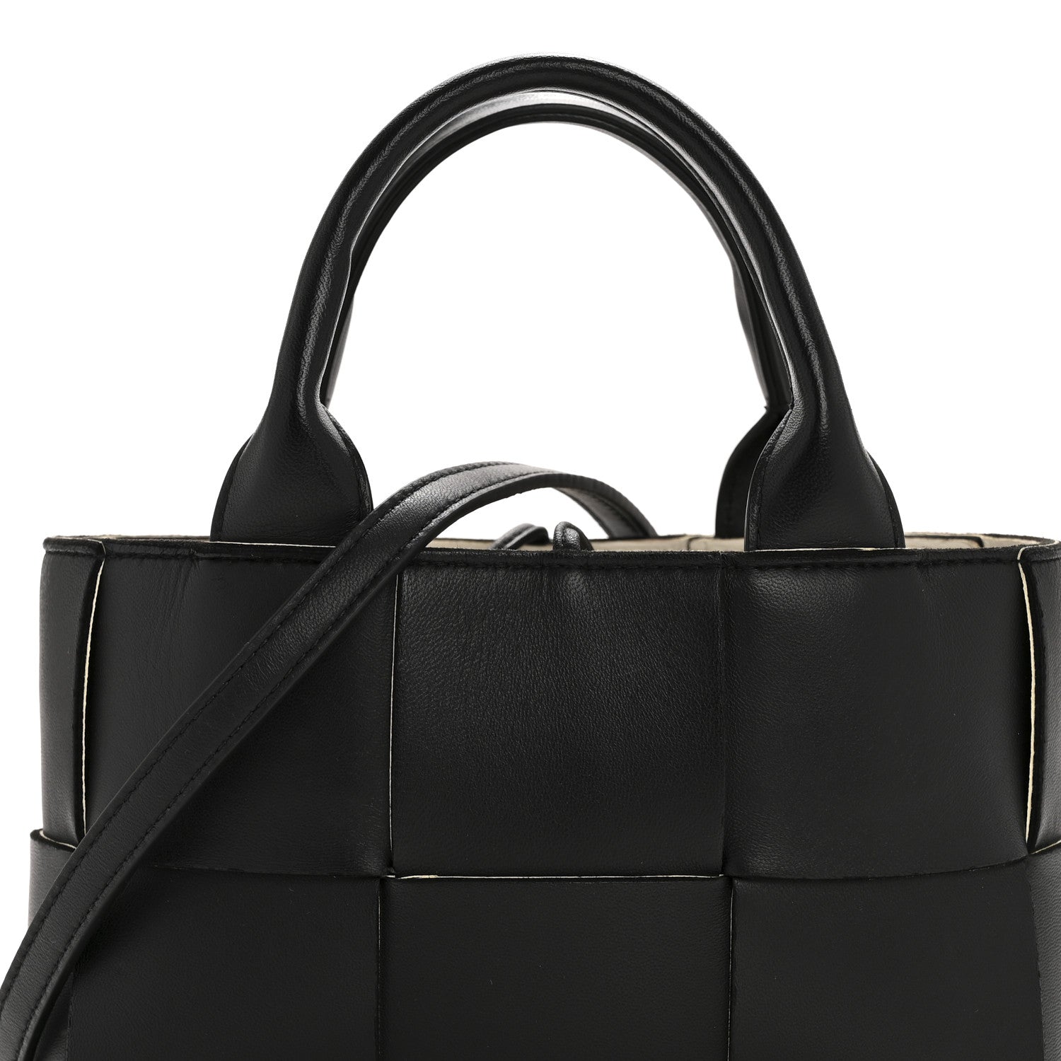 Bottega Veneta Calfskin Maxi Intrecciato Mini Arco Tote Black 8 of 11