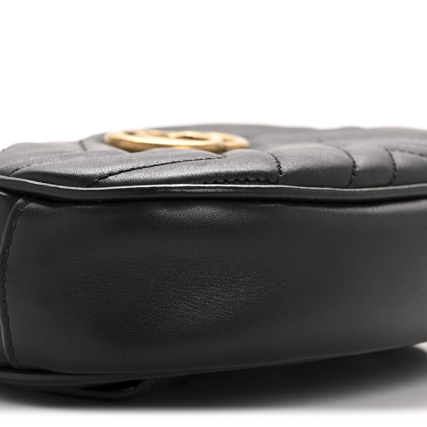 Gucci Calfskin Matelasse GG Marmont Belt Bag 75 30 Black 9 of 13