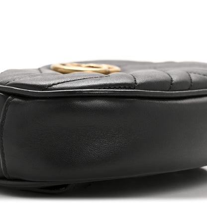 Gucci Calfskin Matelasse GG Marmont Belt Bag 75 30 Black 9 of 13