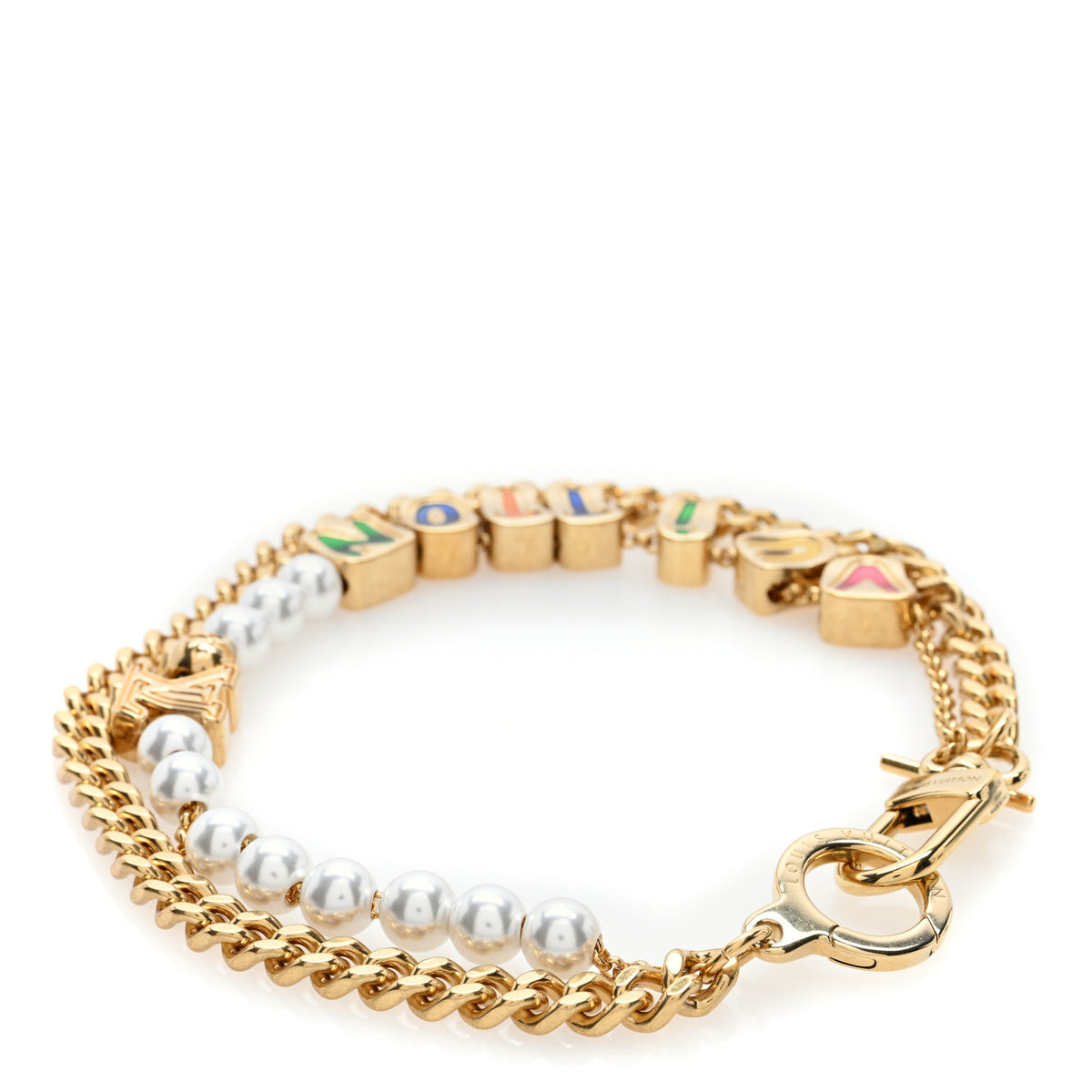 Metal Monogram Vuitton Belt Chain Gold Multicolor