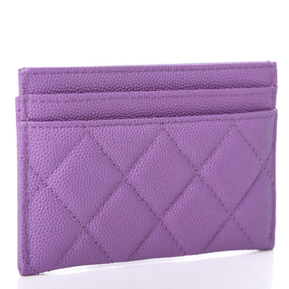 Chanel Caviar Quilted Filigree Card Holder Purple 3 of 8