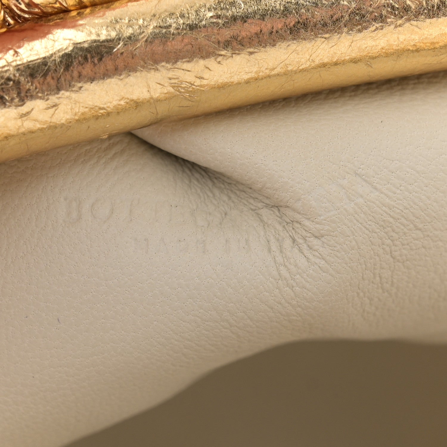 Bottega Veneta Metallic Crinkled Lambskin The Mini Pouch Oro 6 of 10