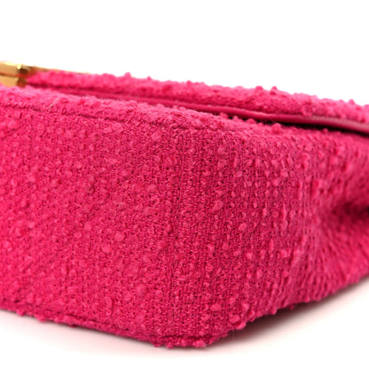 Saint Laurent Boucle Tweed Patchwork Monogram Medium Jamie Baguette Magenta 10 of 10