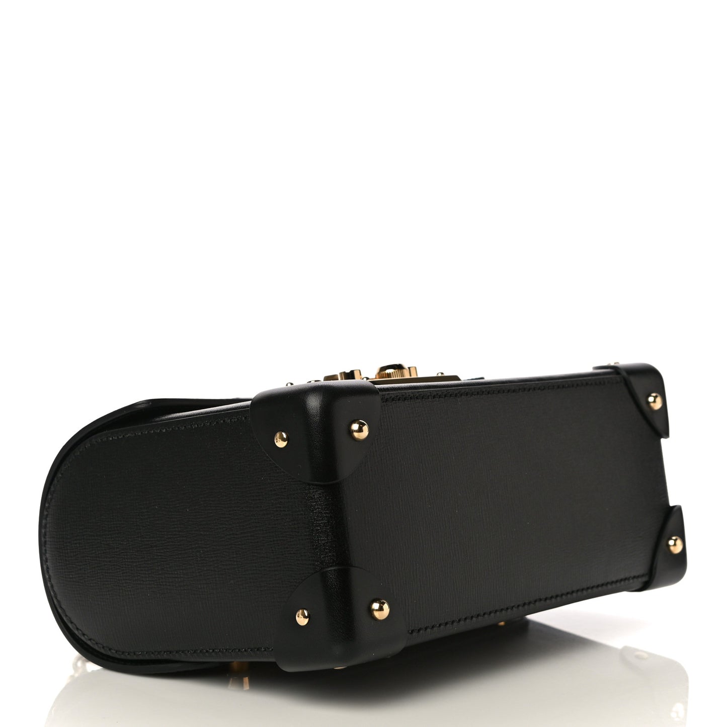 Calfskin Small Padlock Bamboo Shoulder Bag Black