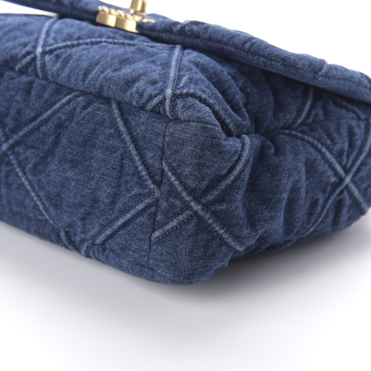 Chanel Denim Quilted Large Chanel 19 Flap Blue 7 of 10