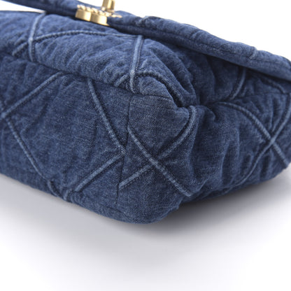 Chanel Denim Quilted Large Chanel 19 Flap Blue 7 of 10