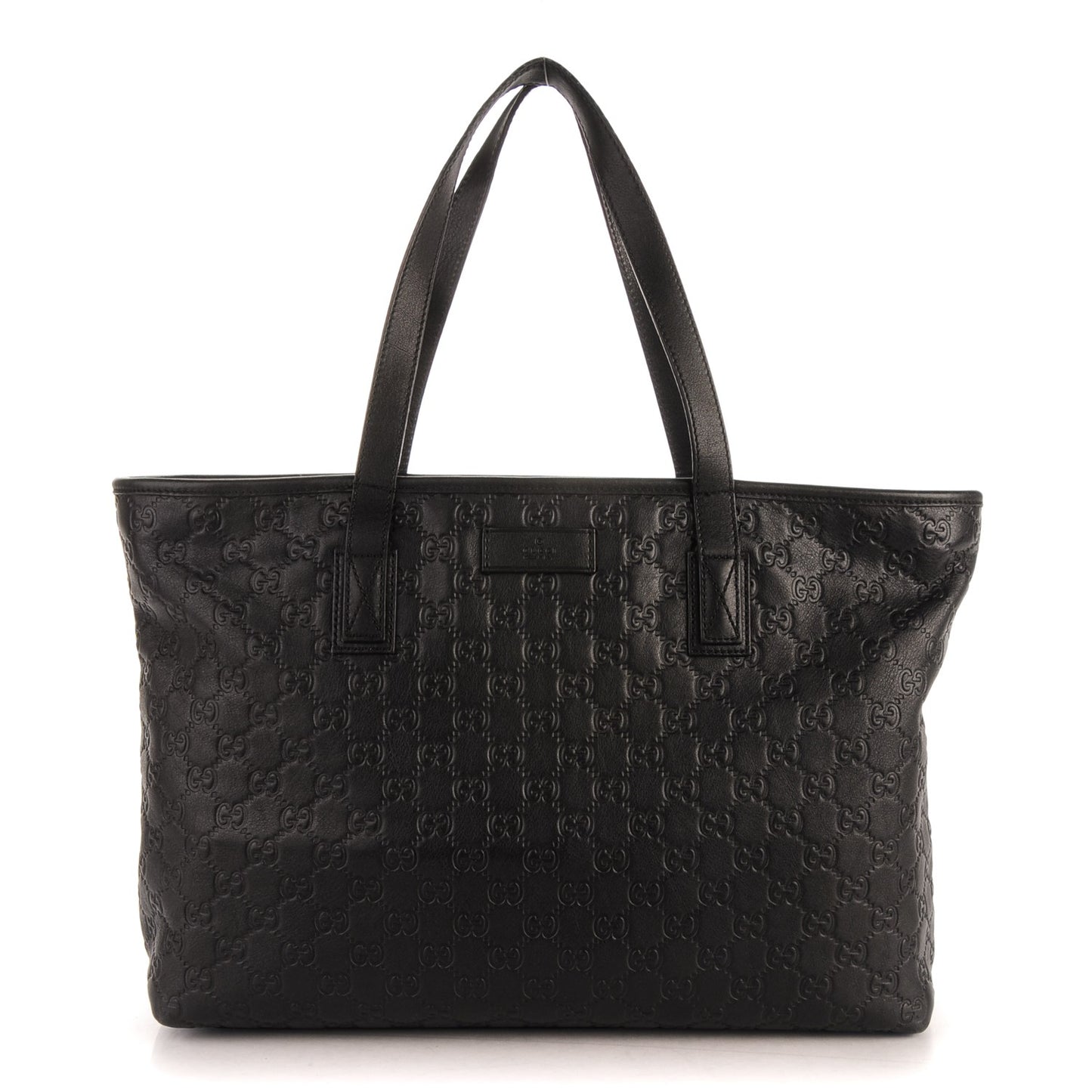 Guccissima Medium Zippered Shopping Tote Black