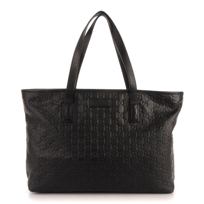 Gucci Guccissima Medium Zippered Shopping Tote Black 1 of 9