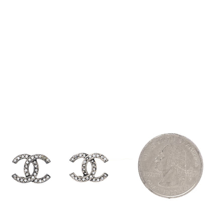 Chanel Crystal CC Earrings Silver 2 of 4