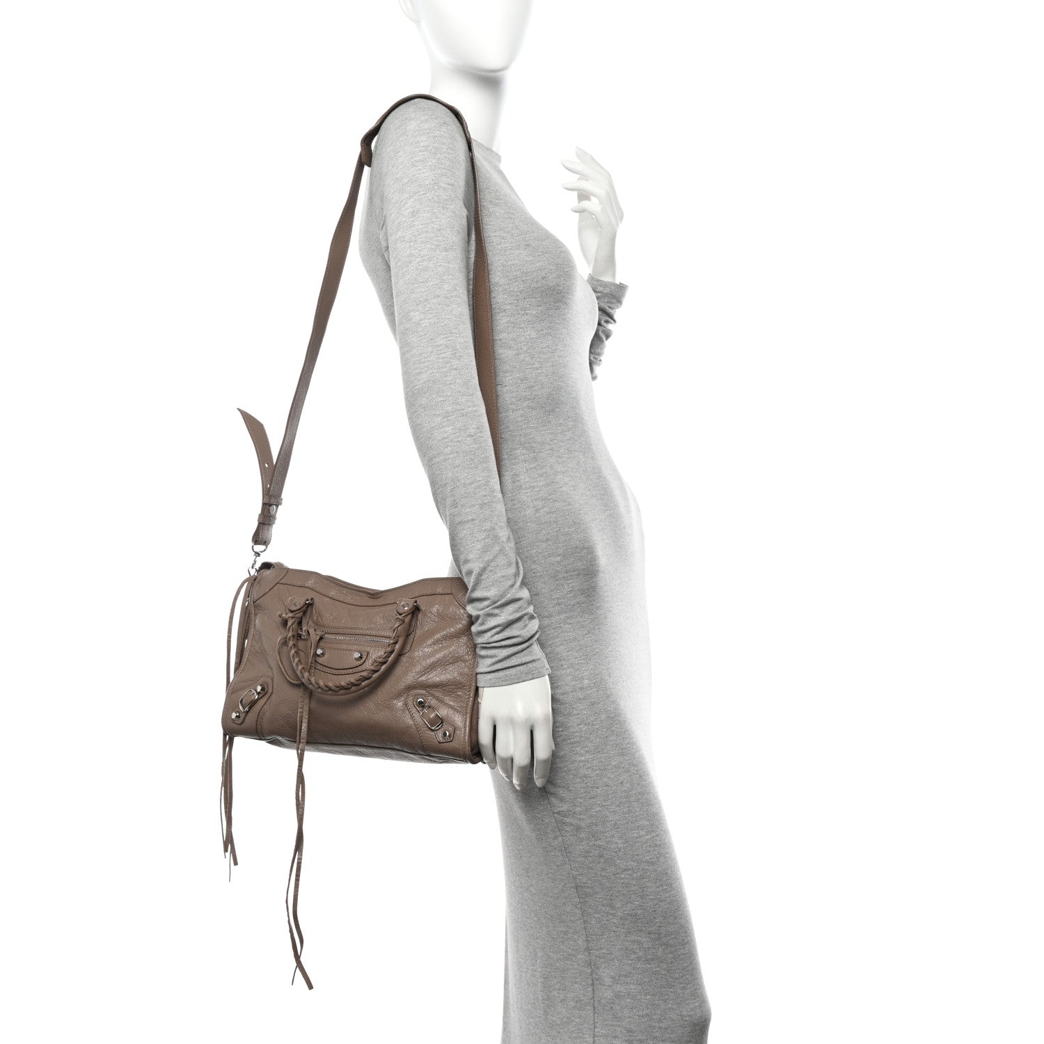 Balenciaga Agneau Classic Silver Hardware S City Dark Mink Grey 2 of 11