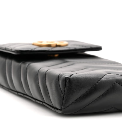 Gucci Calfskin Small GG Marmont Phone Crossbody Bag Black 9 of 10