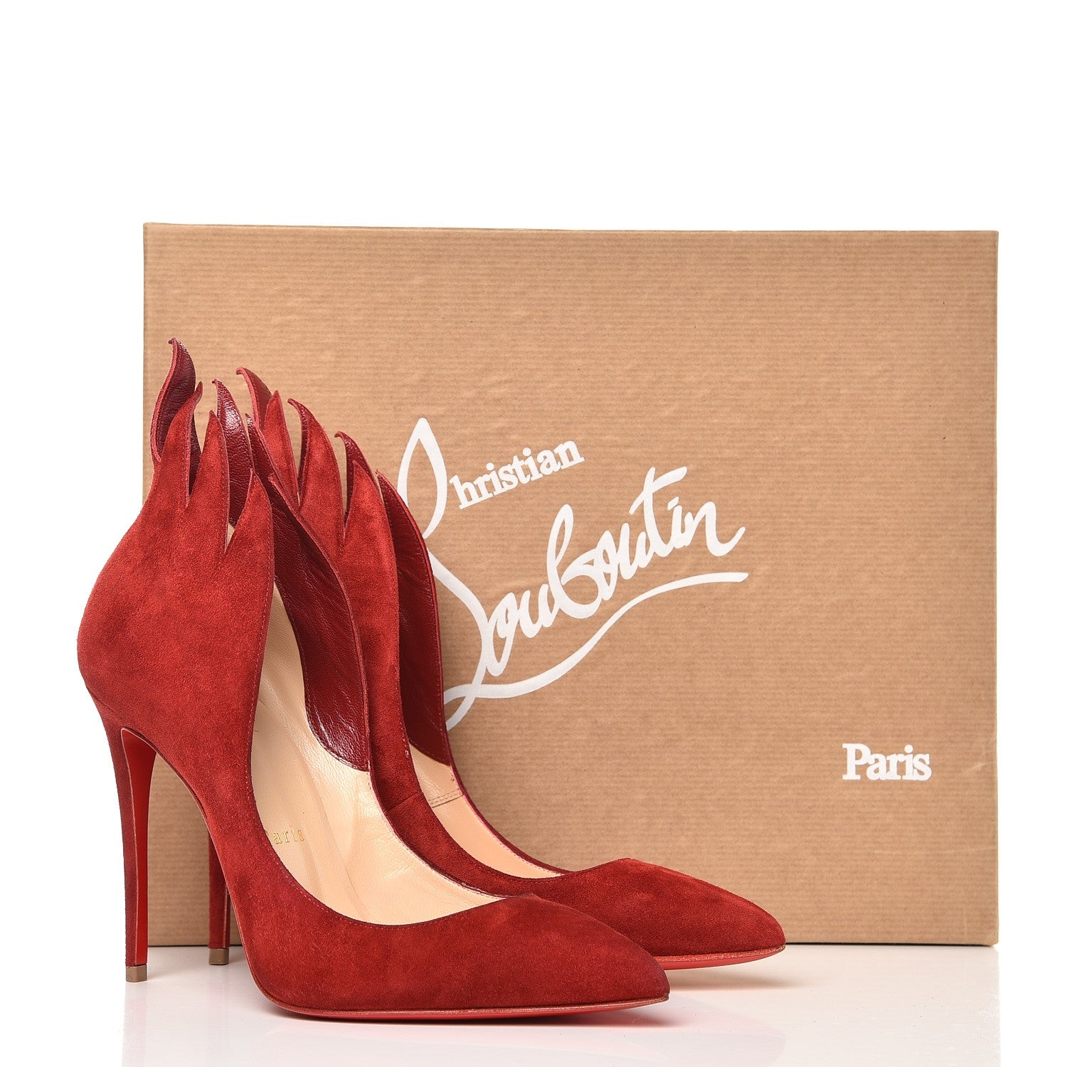 Christian Louboutin Suede Victorina 100 Pumps 36.5 Carmin 9 of 9