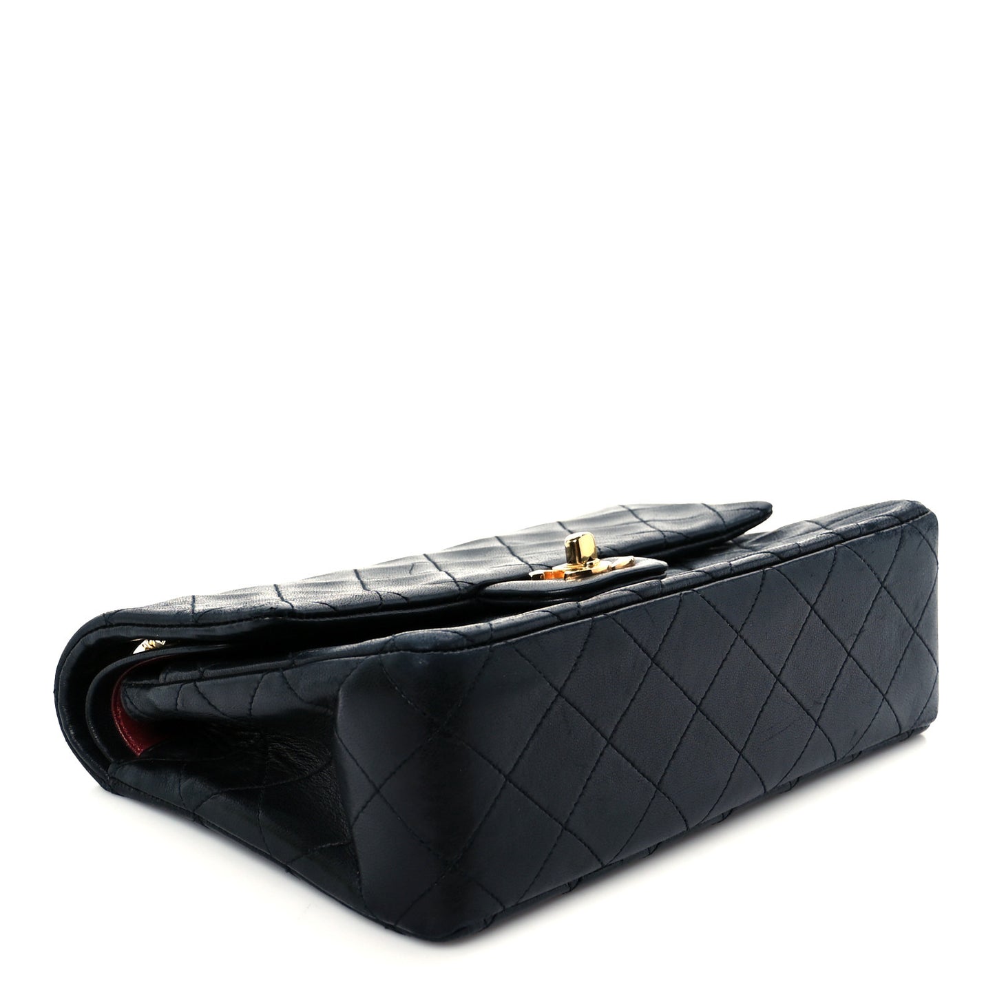 Lambskin Quilted Small Double Flap Black
