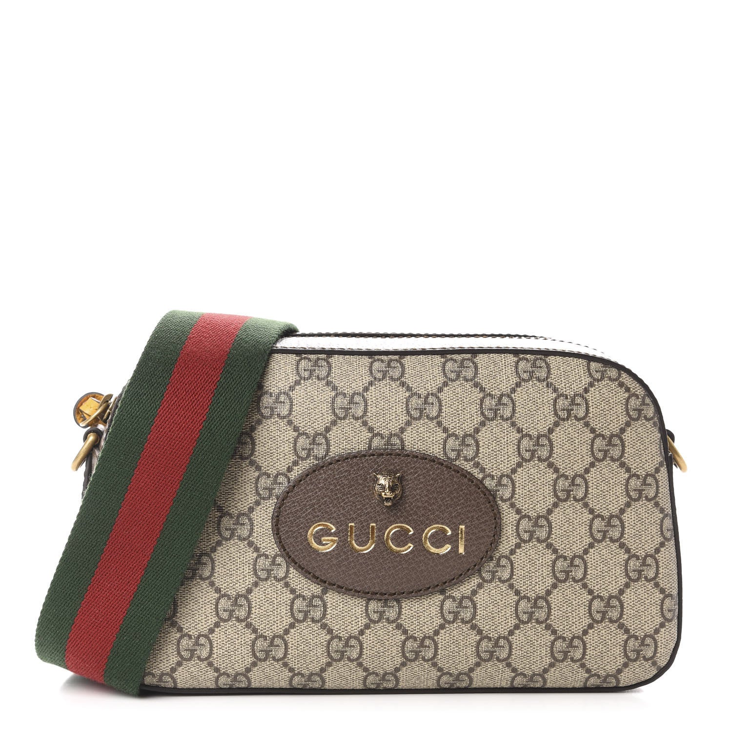 Gucci GG Supreme Monogram Web Neo Vintage Shoulder Bag Beige New Acero Crop 1 of 10