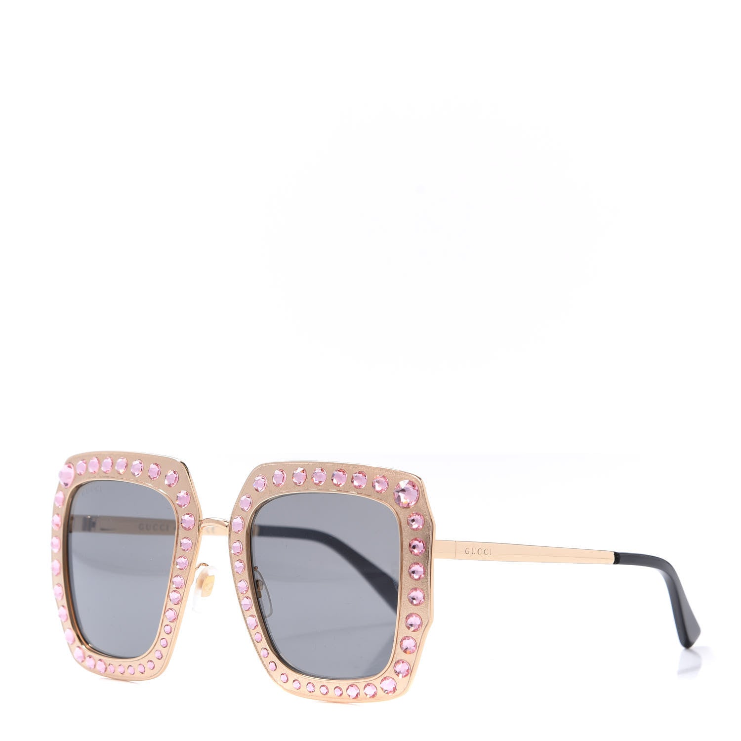Gucci Metal Acetate Crystal Oversize GG0115S Sunglasses Rose Gold 1 of 8