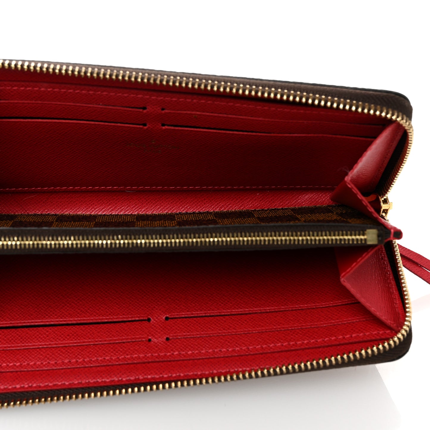 Damier Ebene Clemence Wallet Cherry