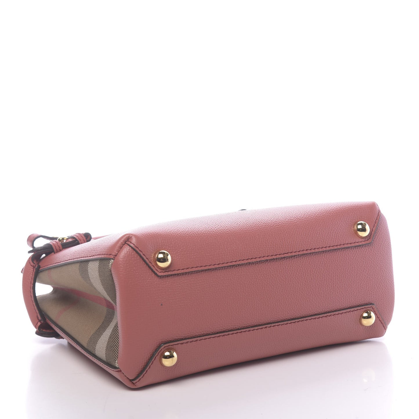 Grainy Calfskin House Check Small Banner Tote Cinnamon Red