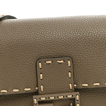 Fendi Cuoio Roma Sellerissima Nappa Sintetica Tape Stitch Mini Baguette Tempesta 7 of 9