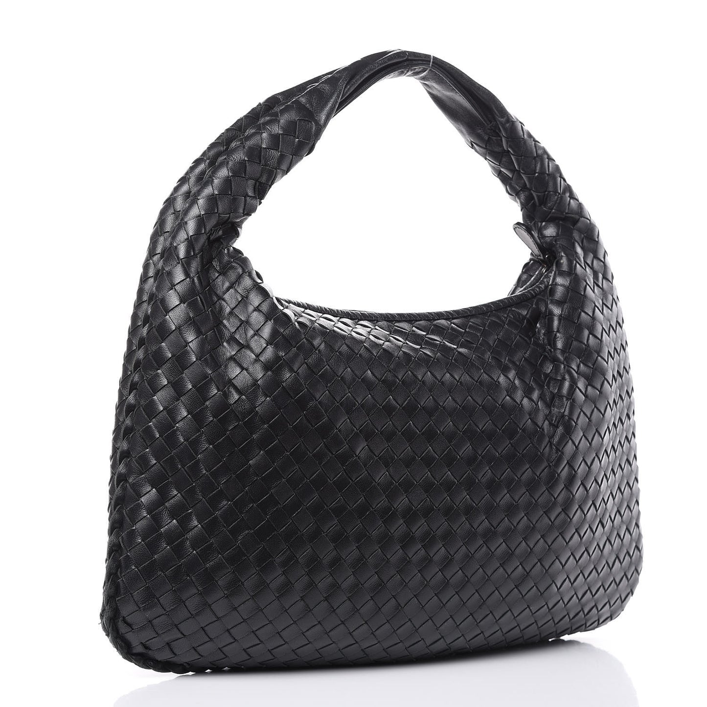 Nappa Intrecciato Small Veneta Hobo Black