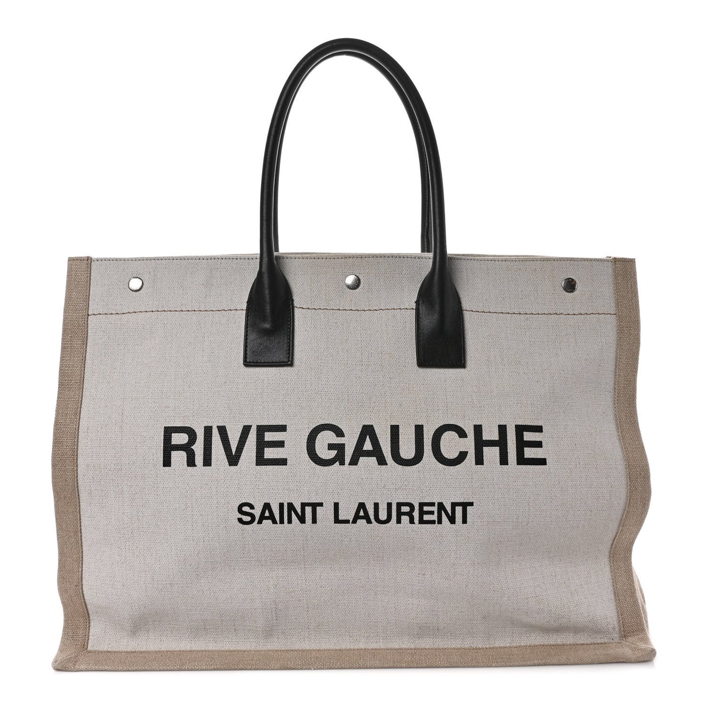 Linen Calfskin Rive Gauche Tote Optic White