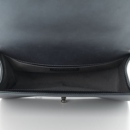 Chanel Metallic Calfskin Crystal Medium Boy Flap Dark Silver 5 of 11